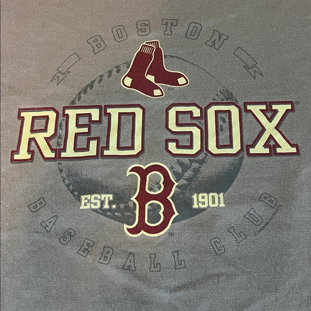 MLB Boston Red Sox Graphic TShirt Washed Gray Size Large